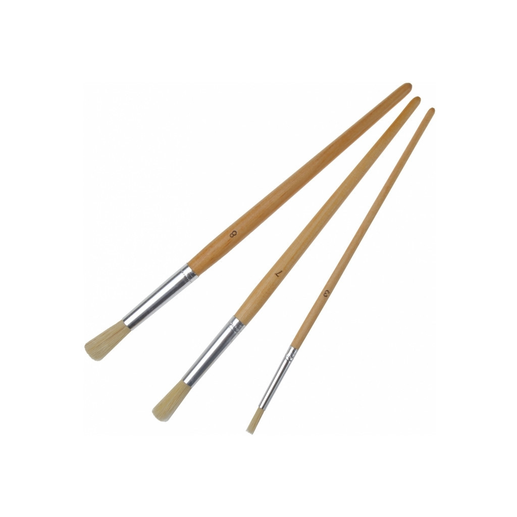 Пензлик для малювання Maxi набір ворс щетина (№ 3, 7, 8 круглі) (MX60828) - зображення 2