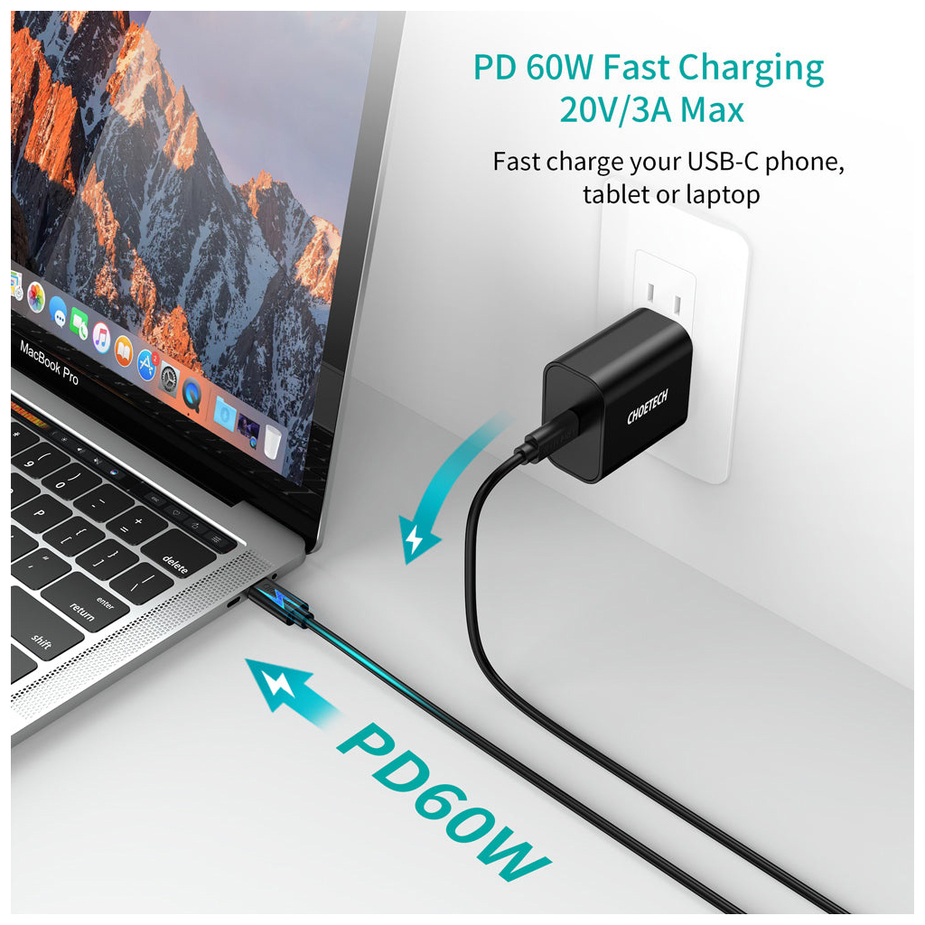 Дата кабель USB-C to USB-C 0.5m Choetech (CC0001-V4-PE) - зображення 5