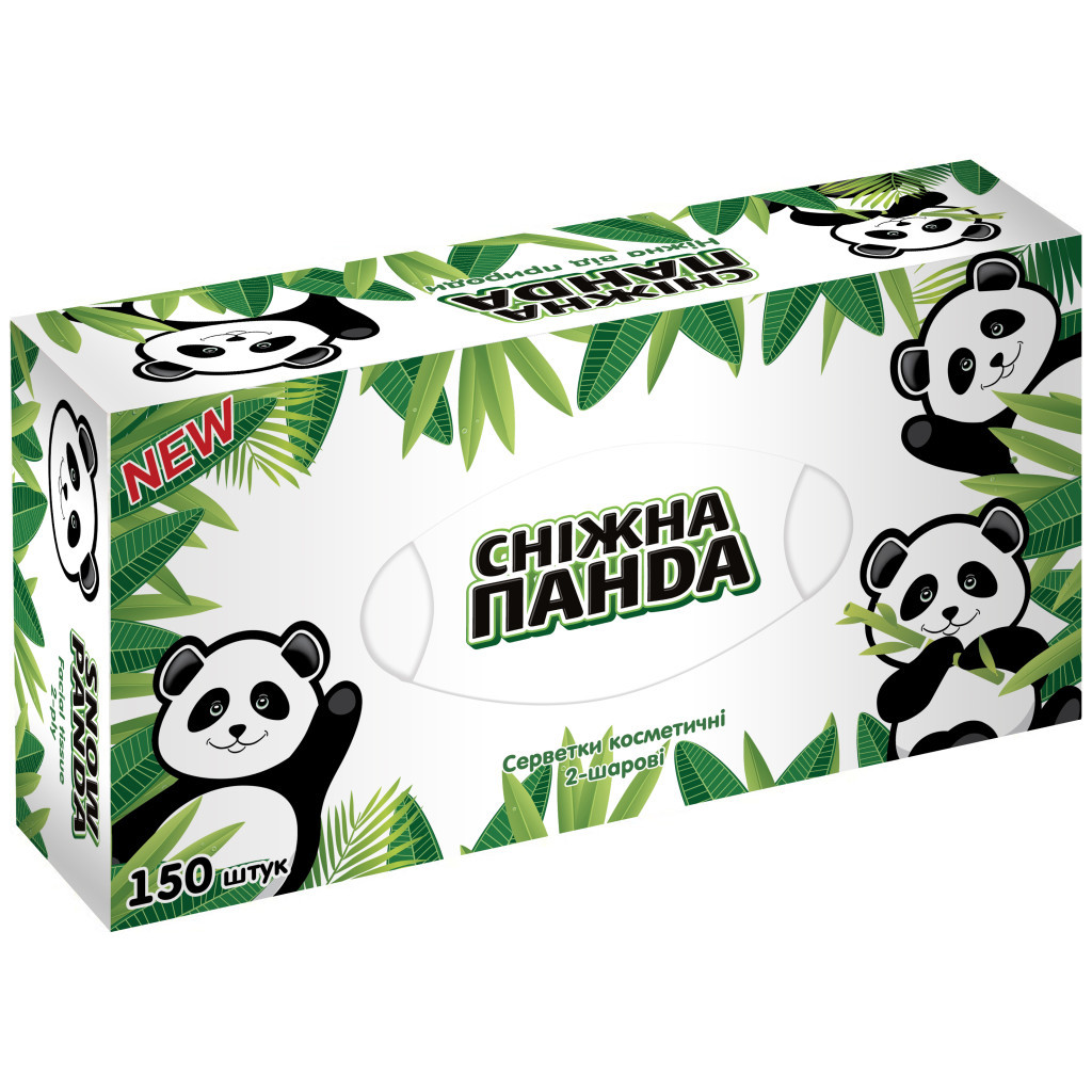 Серветки косметичні Сніжна Панда 2 шари 150 шт. (4823019010916) - изображение 1