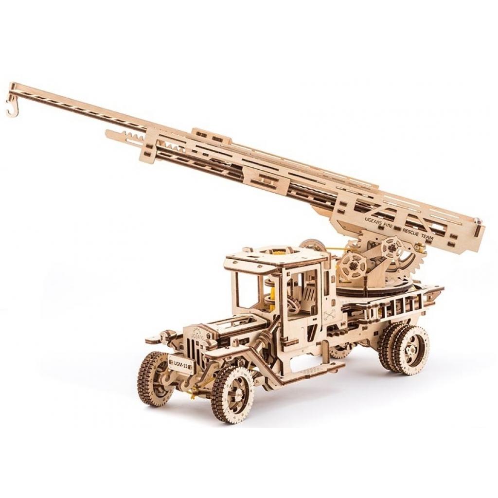Збірна модель Ugears механічний Вантажівка Пожежна драбина (70022) - зображення 1