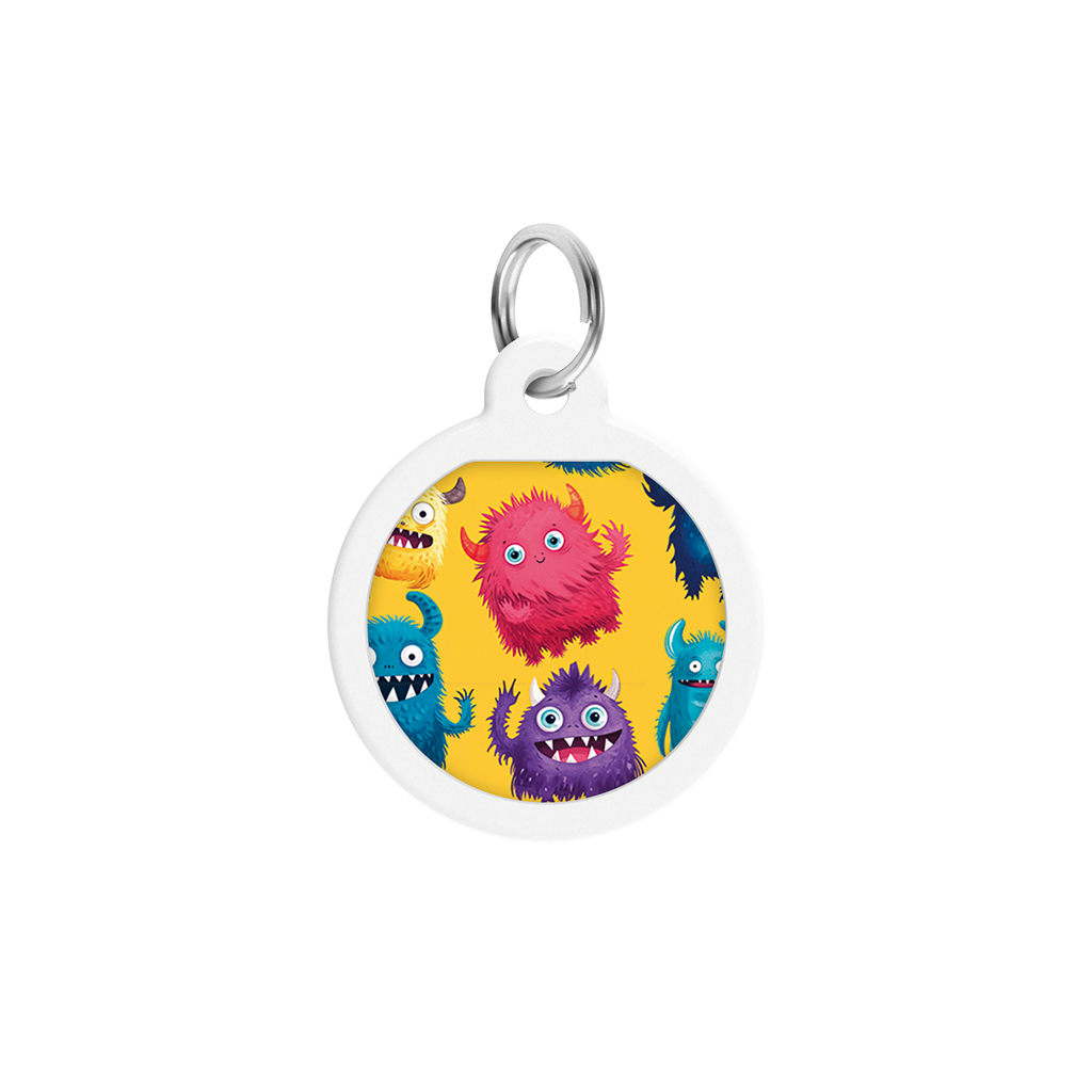 Адресник для тварин WAUDOG Smart ID з QR паспортом "Мохнаті монстри", коло 25 мм (225-4050) - зображення 2