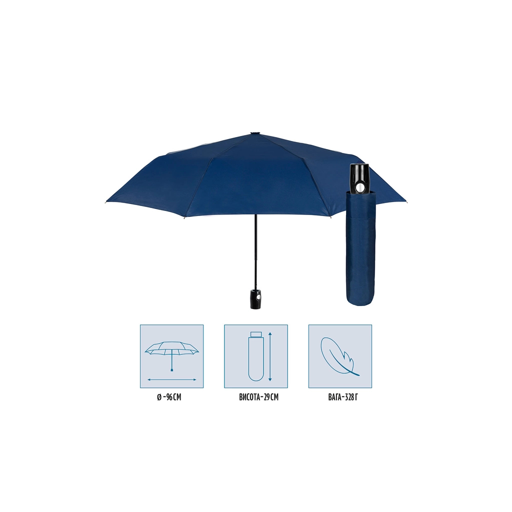 Парасоля Perletti Ombrelli promozionali складана автоматична, темно-синя (96007-02) - зображення 3