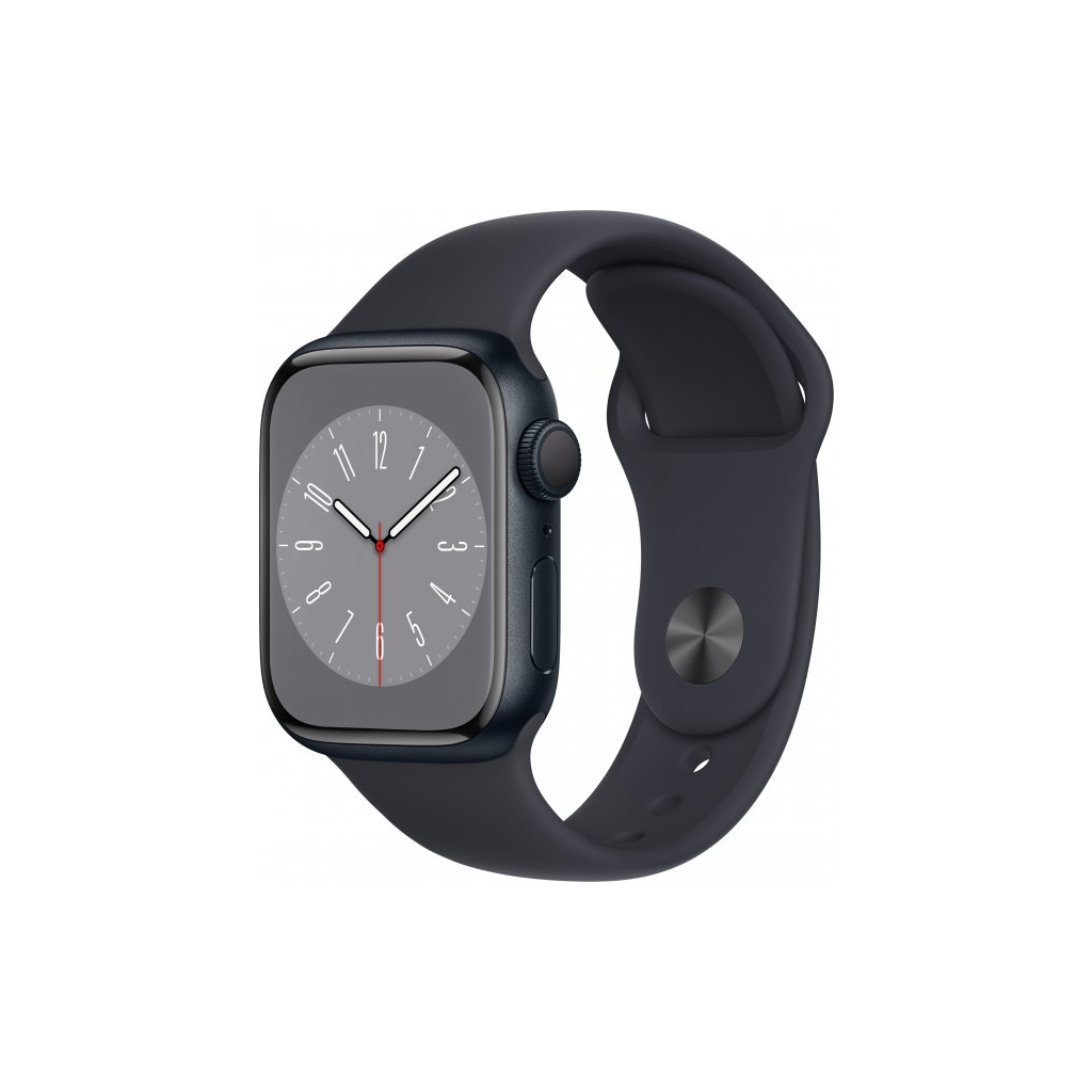 Смарт-годинник Apple Watch Series 8 GPS 41mm Midnight Aluminium Case with Midnight Sport Band - Regular (MNP53UL/A) - зображення 1