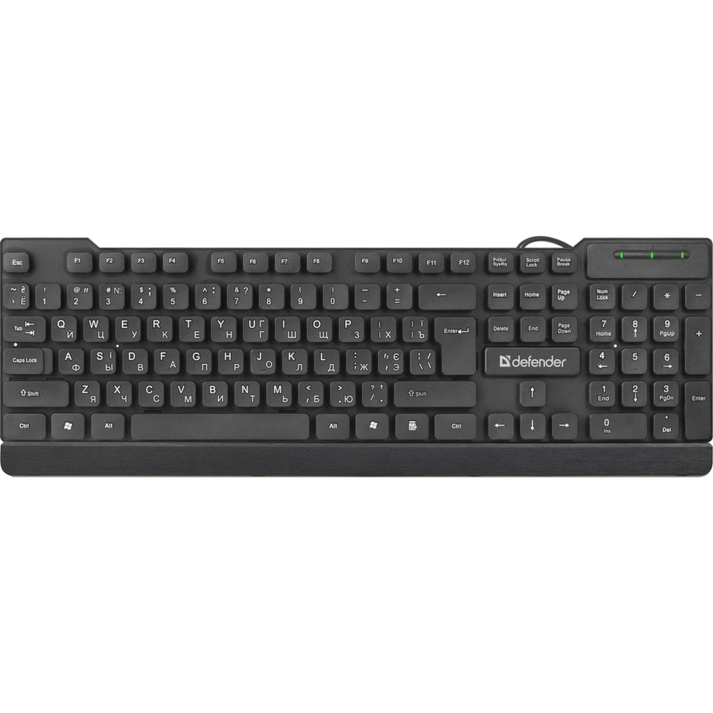 Клавіатура Defender Element HB-190 UKR USB Black (45192) - зображення 1