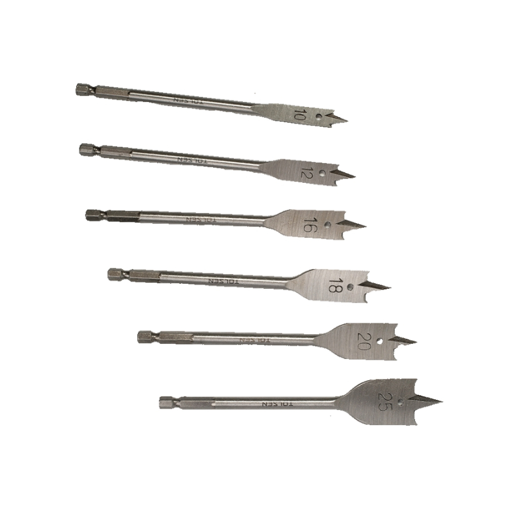 Набір свердл Tolsen пласких по дереву 6 шт 10, 12, 16, 18, 20, 25мм (75655) - зображення 4