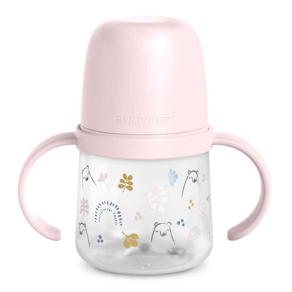 Поїльник-непроливайка Suavinex Bear family чашка з силіконовим носиком, 150 мл, +6 міс. рожева (308675) - изображение 2