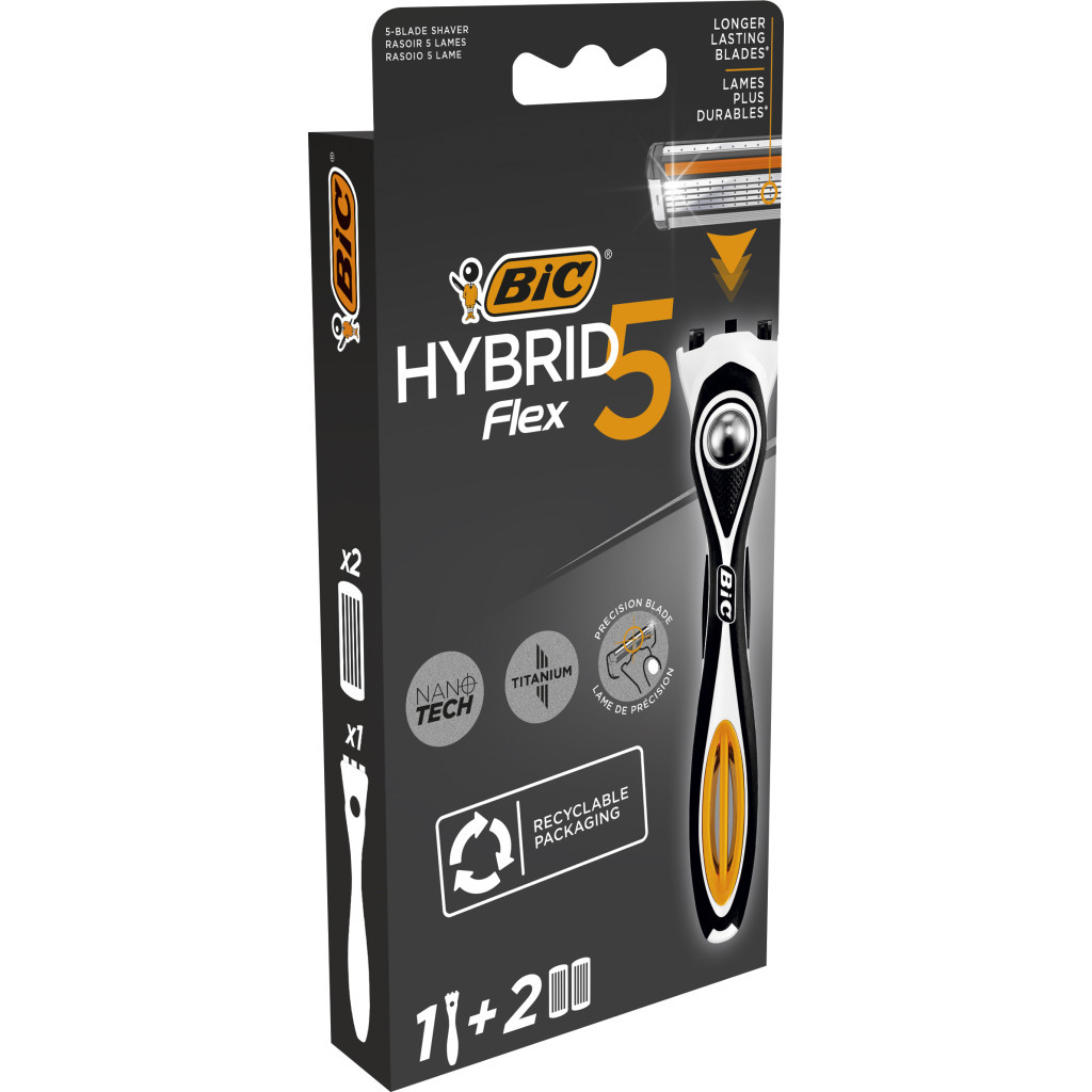 Бритва Bic Flex 5 Hybrid з 2 змінними картриджами (3086123644922) - изображение 2