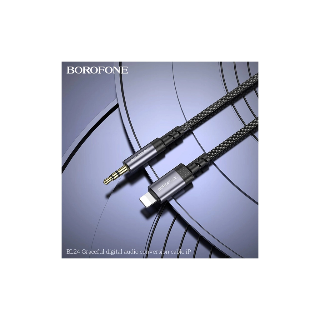 Кабель мультимедійний Lightning to 3.5mm M 1.0m grey BOROFONE (6941991118975) - зображення 9
