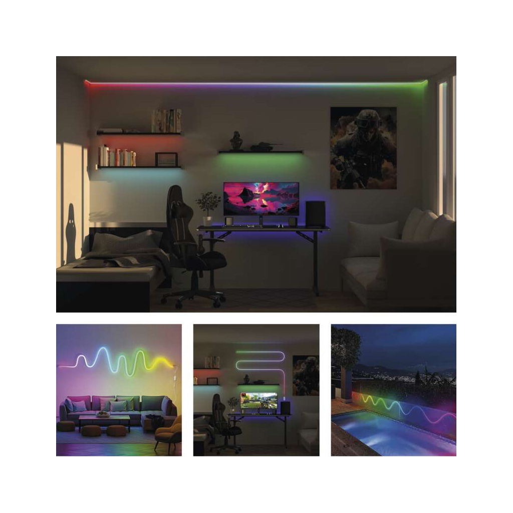 Світлодіодна стрічка EMOS ZPW313I NEON white 3 m 24 Вт RGBIC WiFi (ZPW313I) - изображение 12