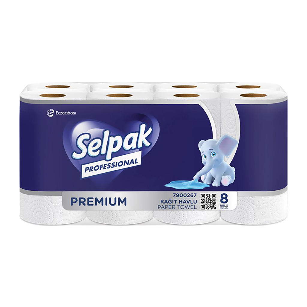 Паперові рушники Selpak Professional Premium 3 шари 11.25 м 8 рулонів (8690530118218) - зображення 1