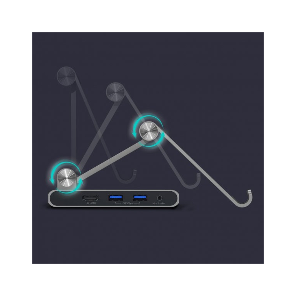 Порт-реплікатор J5create Dock-Station Ipad USB-C 8-in-1 (HDMI/PD/картридер/USB-A/USB-C/Audio) (JTS224-N) - зображення 11