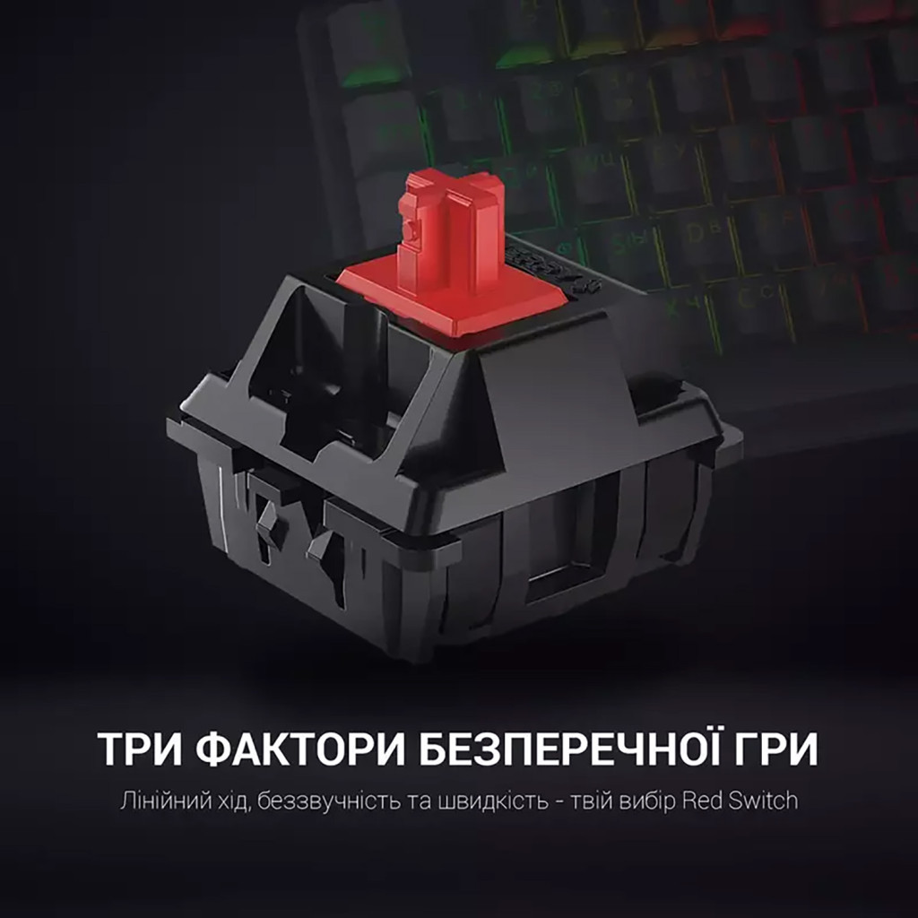 Клавіатура GamePro MK105R LED Red Switch USB Black (MK105R) - зображення 4