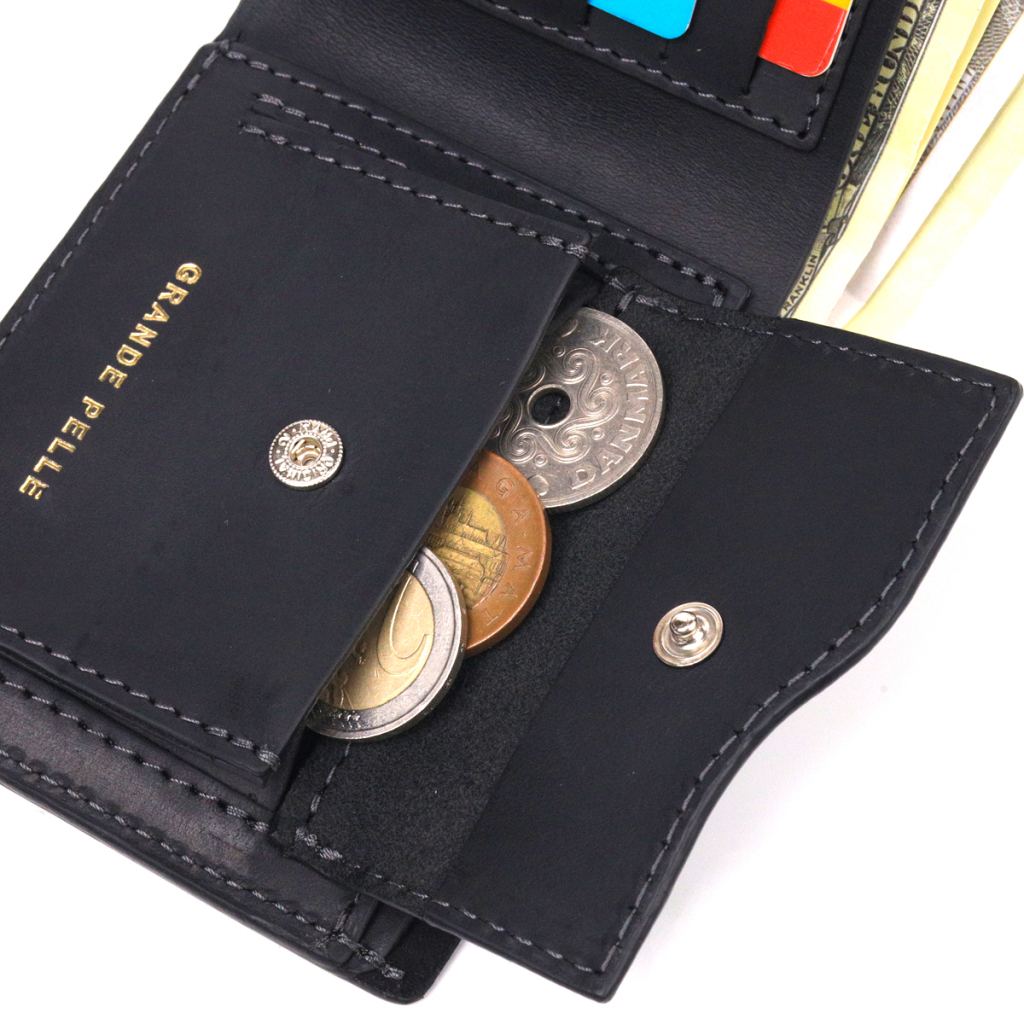 Портмоне Grande Pelle Шкіряне Чорне (16733) - зображення 7