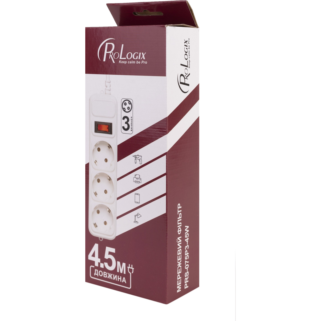 Мережевий фільтр живлення Prologix PRS-075P3-45W - зображення 3