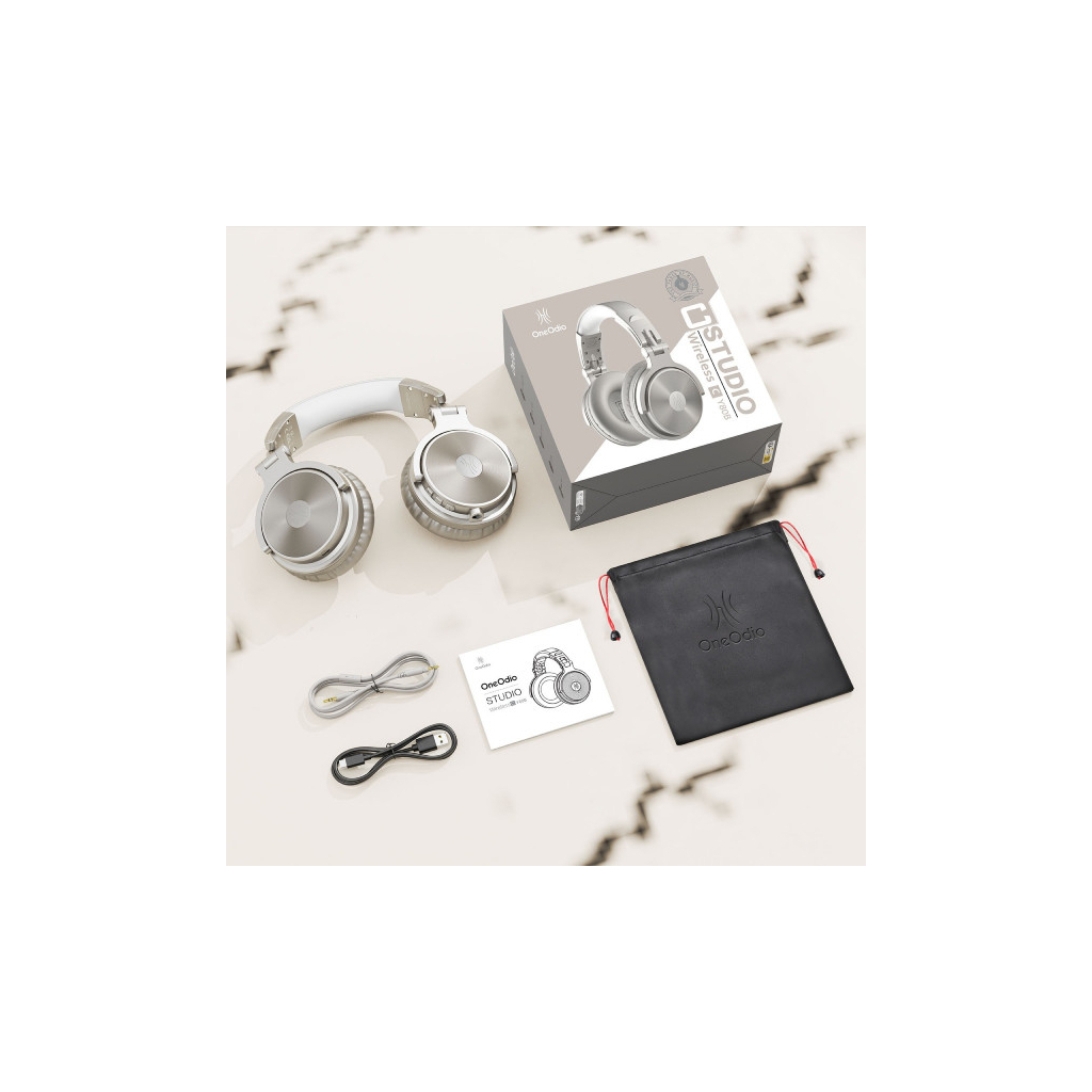 Навушники OneOdio Studio Pro C Bluetooth+3,5мм Silver (Pro C Silver) - зображення 4