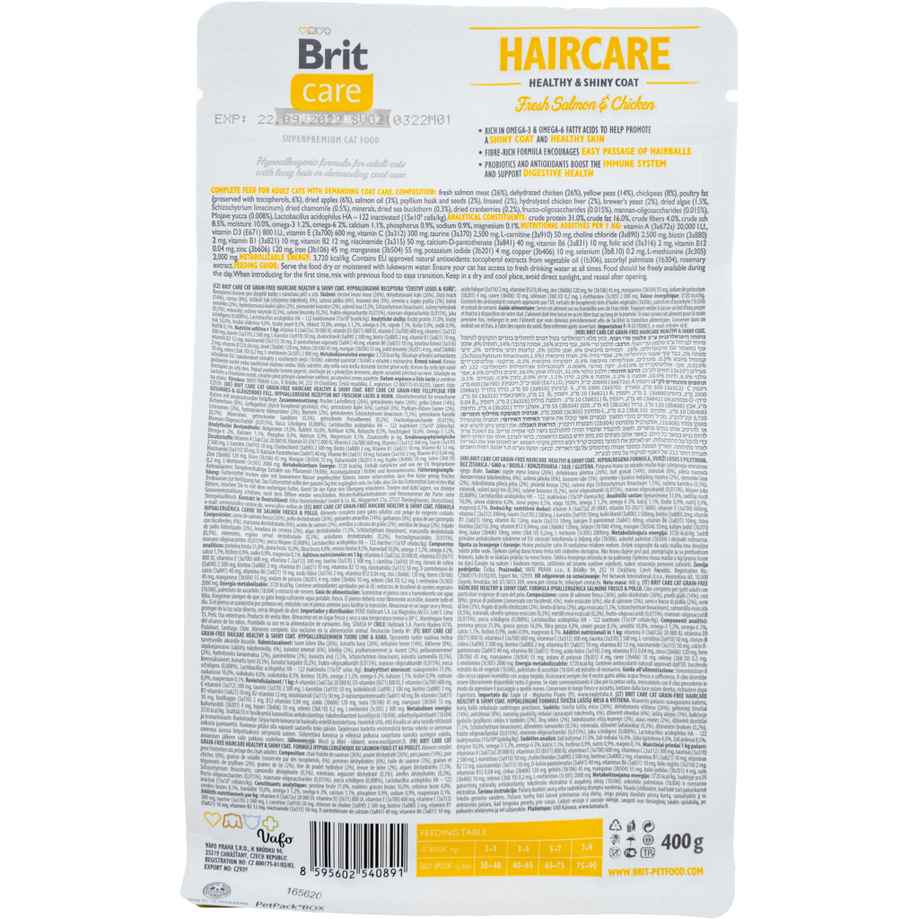 Сухий корм для кішок Brit Care Cat GF Haircare Healthy and Shiny Coat 400 г (8595602540891) - зображення 2