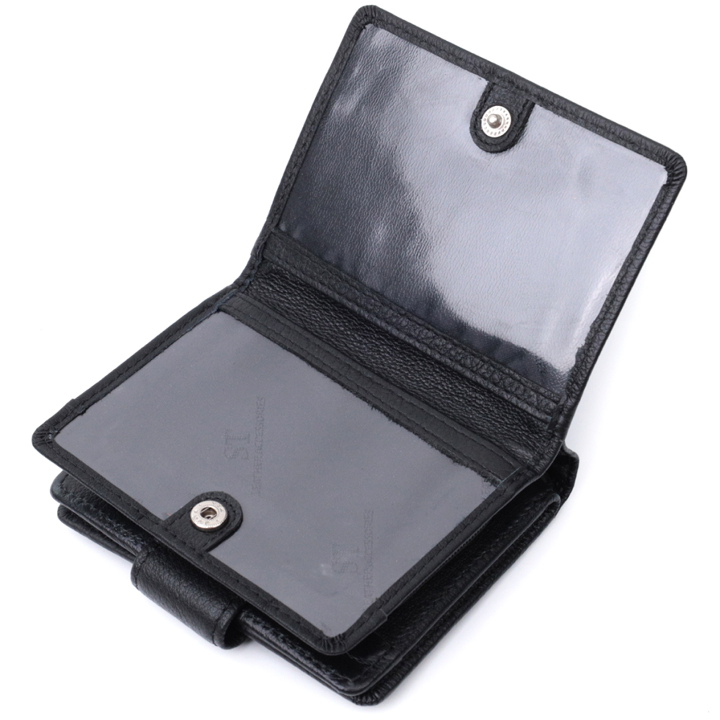 Гаманець ST Leather З монетницею та блоком для пропусків з натуральної шкіри Чорний (22713) - изображение 8