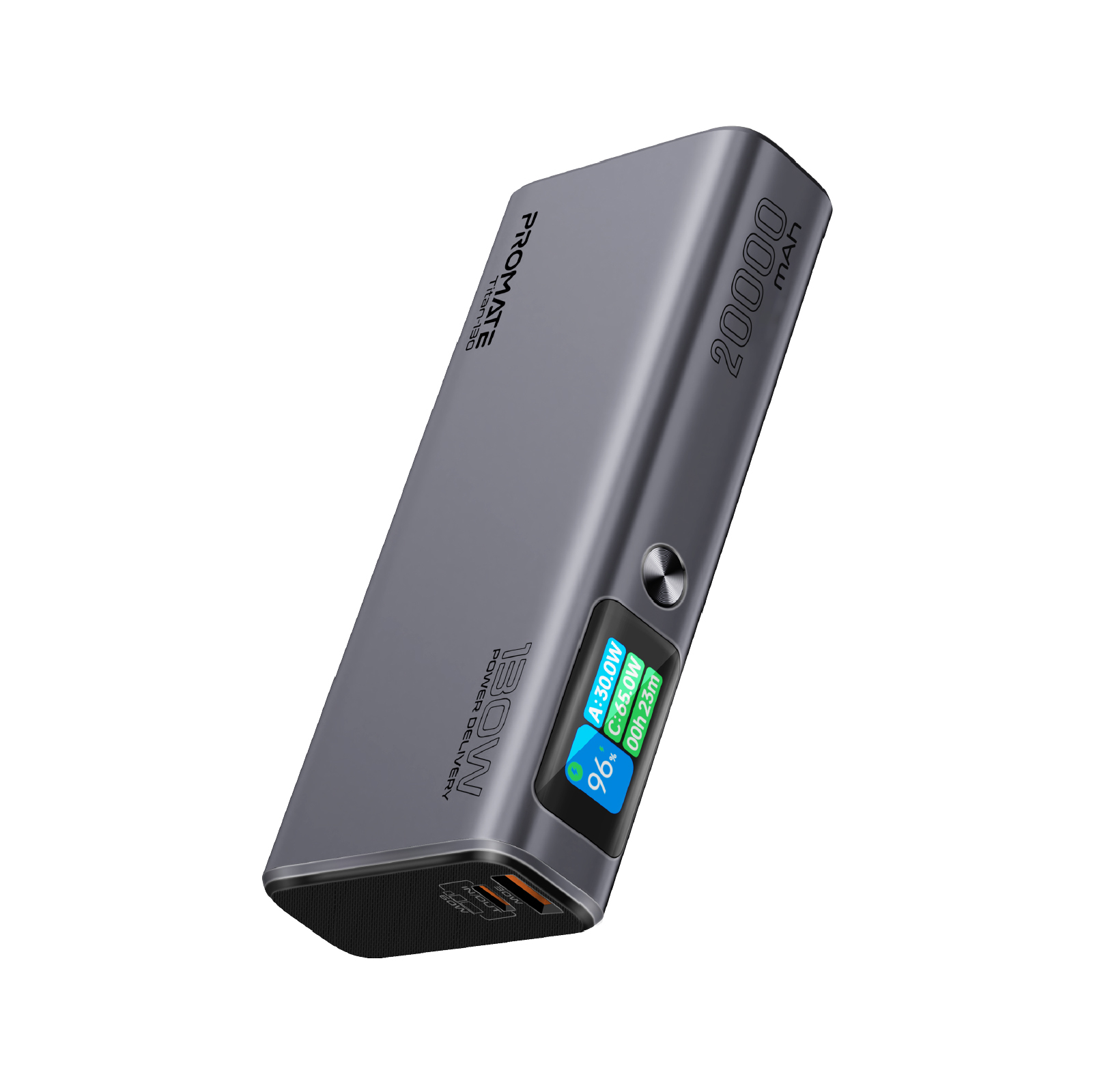 Універсальна мобільна батарея Promate Titan-130 130W 20000mAh Gray - изображение 1