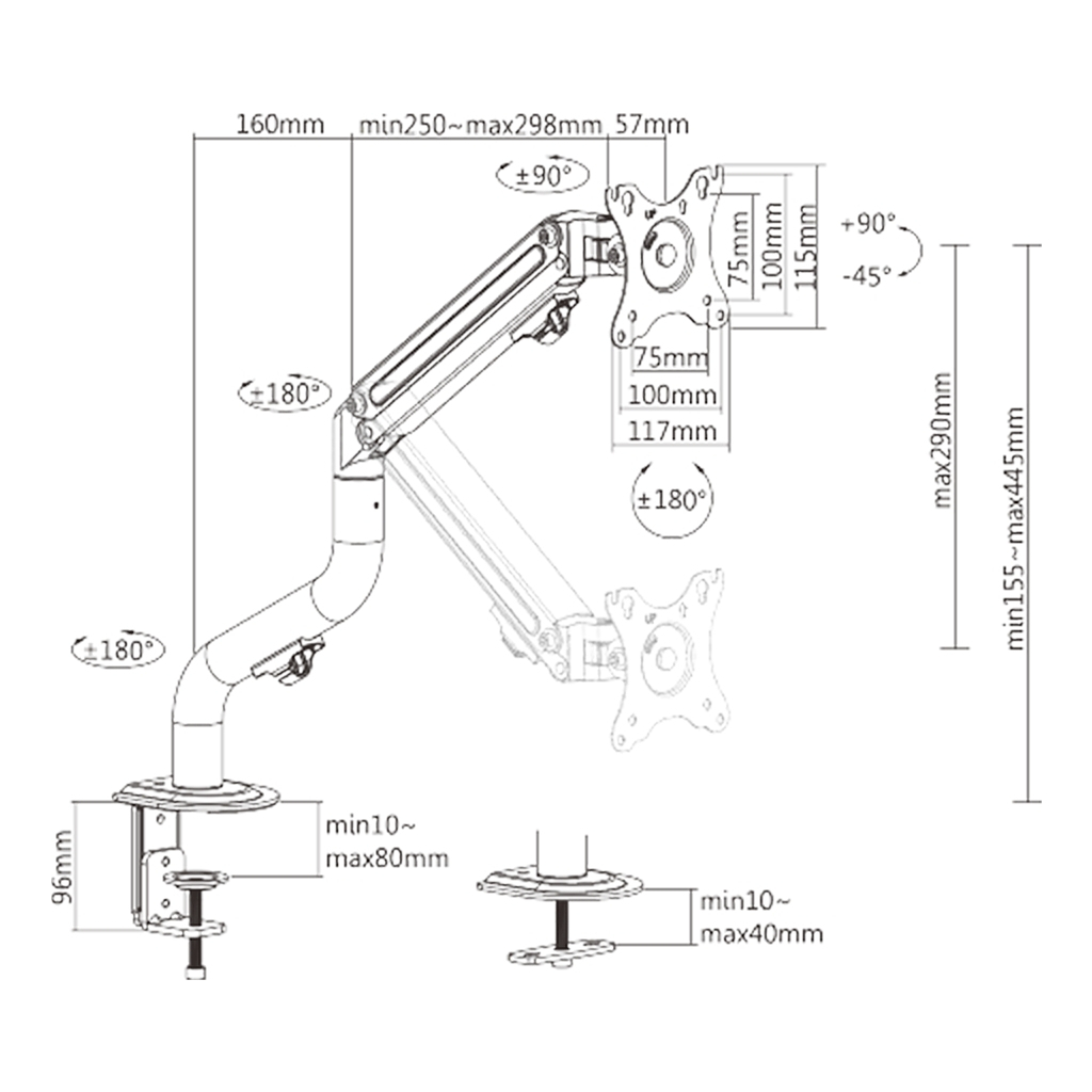 Кронштейн Brateck LDT71-C012N - зображення 5