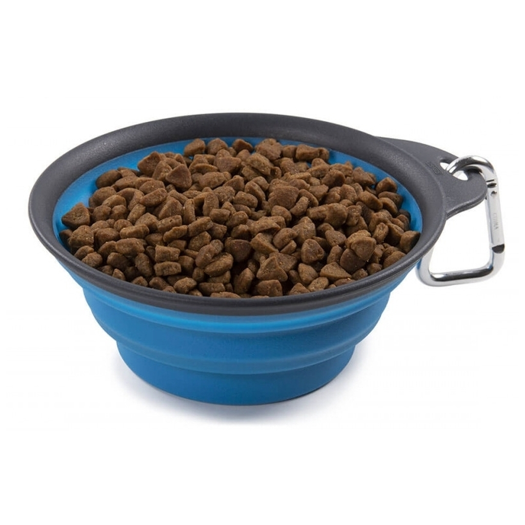 Посуд для собак Dexas Дорожня складна миска Тревел Кап з карабіном велика 480 мл (блакитна) (0084297309176) - изображение 4