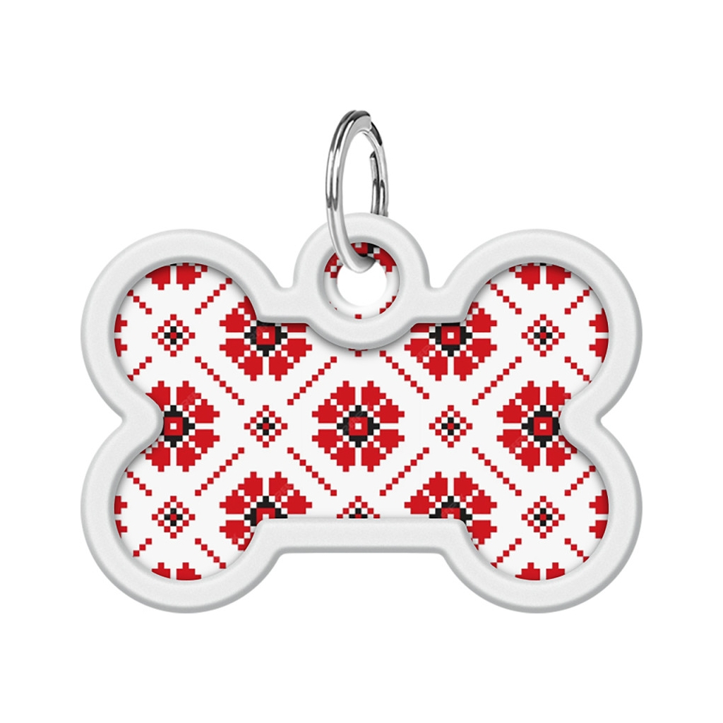 Адресник для тварин WAUDOG Smart ID з QR паспортом "Вишиванка", кістка 40х28 мм (231-4033) - изображение 2