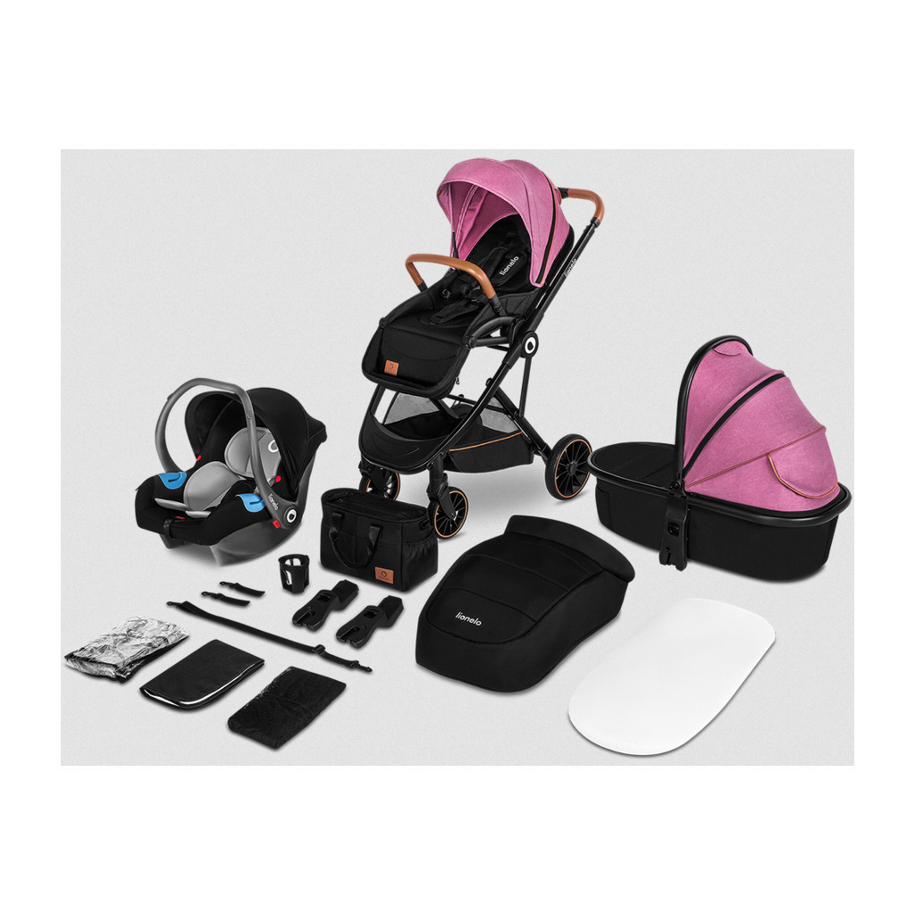 Коляска Lionelo 3 в 1 Riya Pink Violet (LO-RIYA 3IN1 PINK VIOLET) - зображення 5