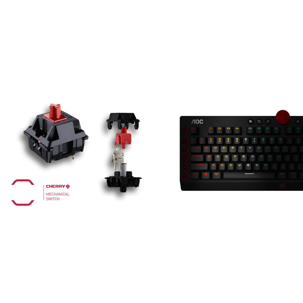 Клавіатура AOC AGK700 RGB Cherry MX Red USB Black (AGK700DR2R) - зображення 10