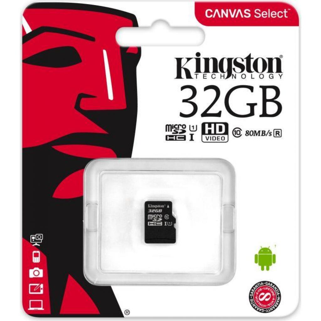 Карта пам'яті Kingston 32GB microSDHC class 10 UHS-I (SDCS/32GBSP) - зображення 3