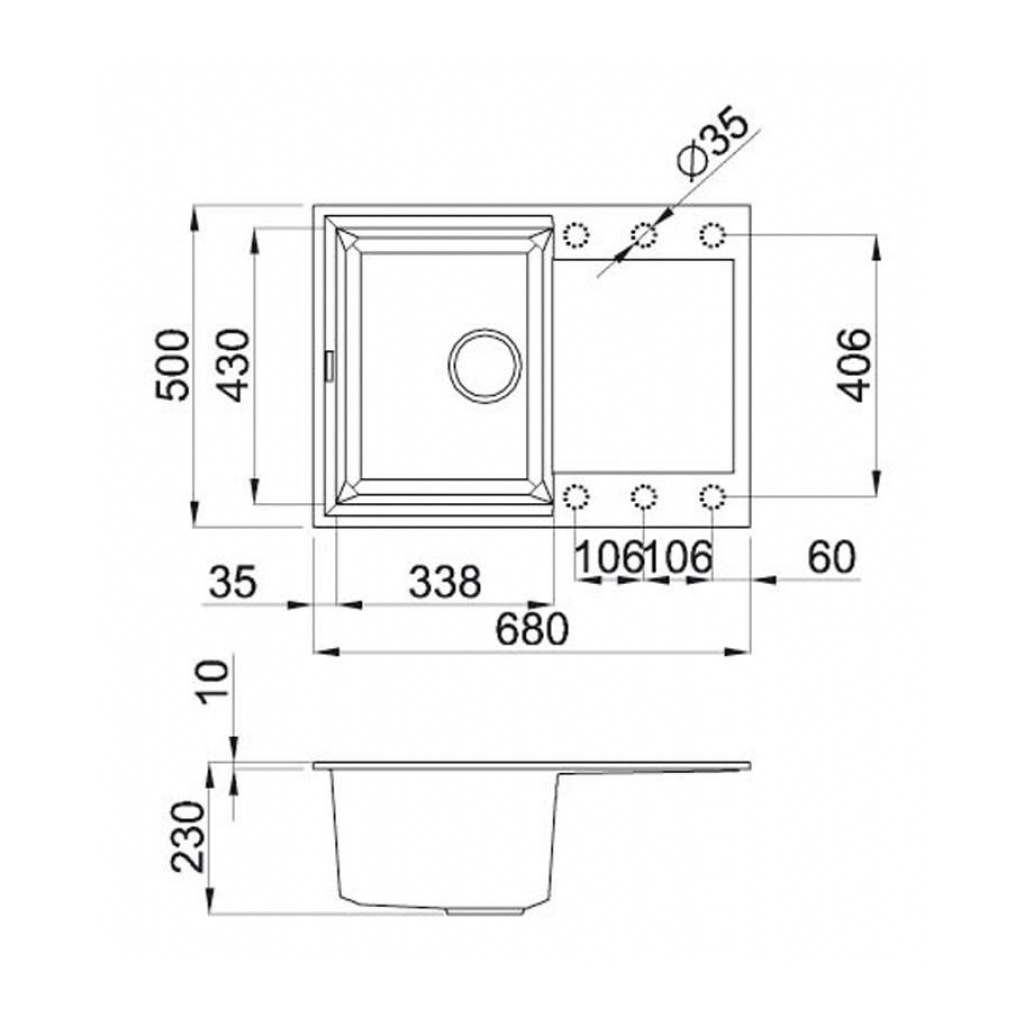 Мийка кухонна Elleci EASY 135 NERO 40 - зображення 2