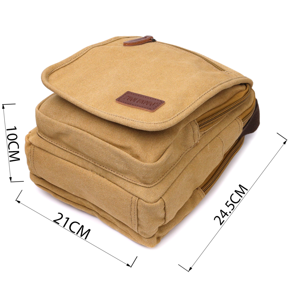 Сумка Vintage На плече з текстилю Пісочна (22229) - зображення 3