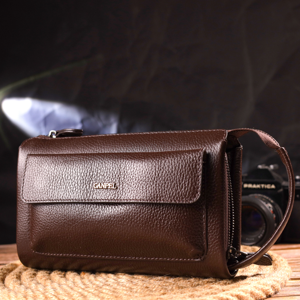 Сумка Canpellini З натуральної шкіри Коричнева (21559) - зображення 9