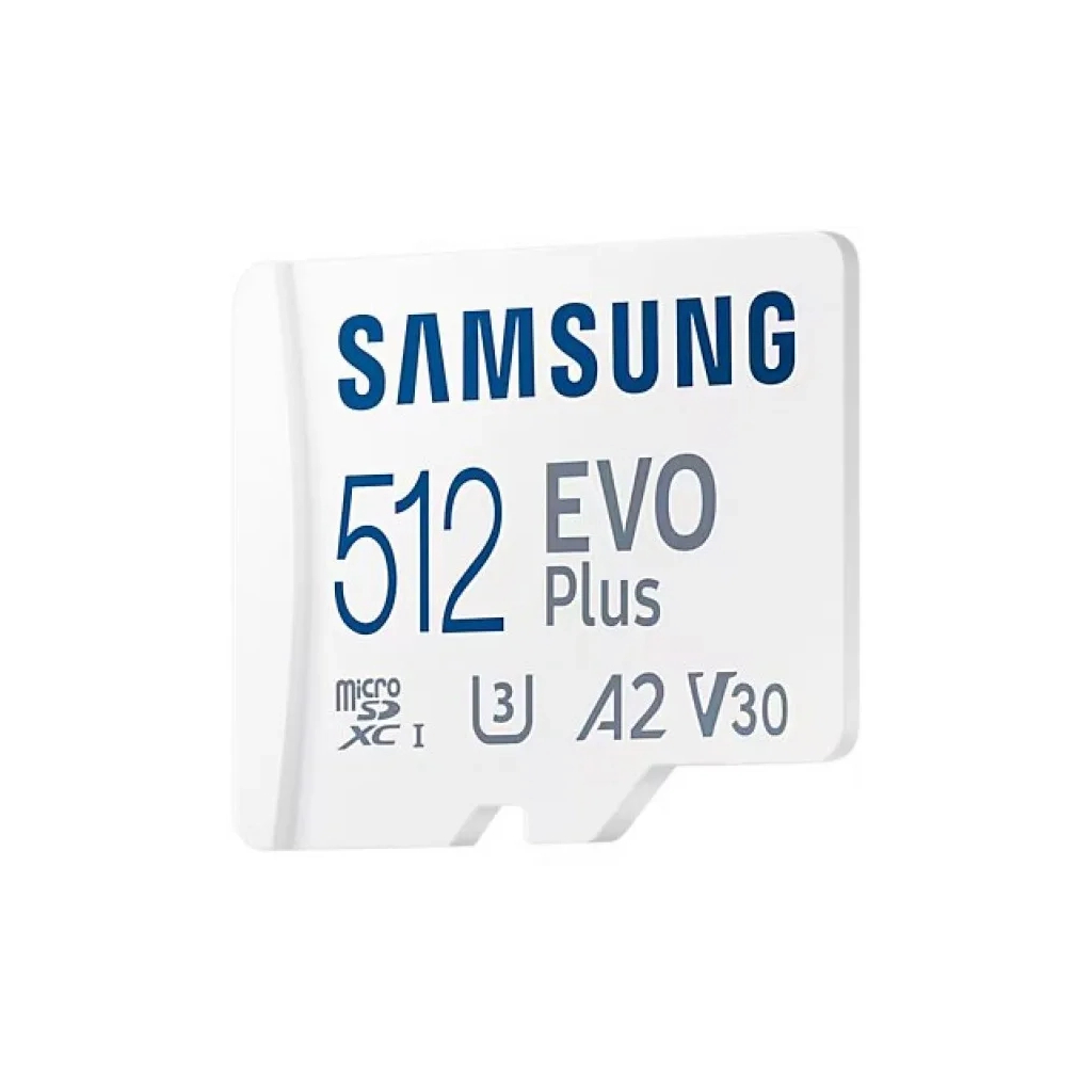 Карта пам'яті Samsung 512 GB microSDXC Class 10 UHS-I U3 V30 A2 EVO Plus+SD Adapte (MB-MC512SA/EU) - изображение 2