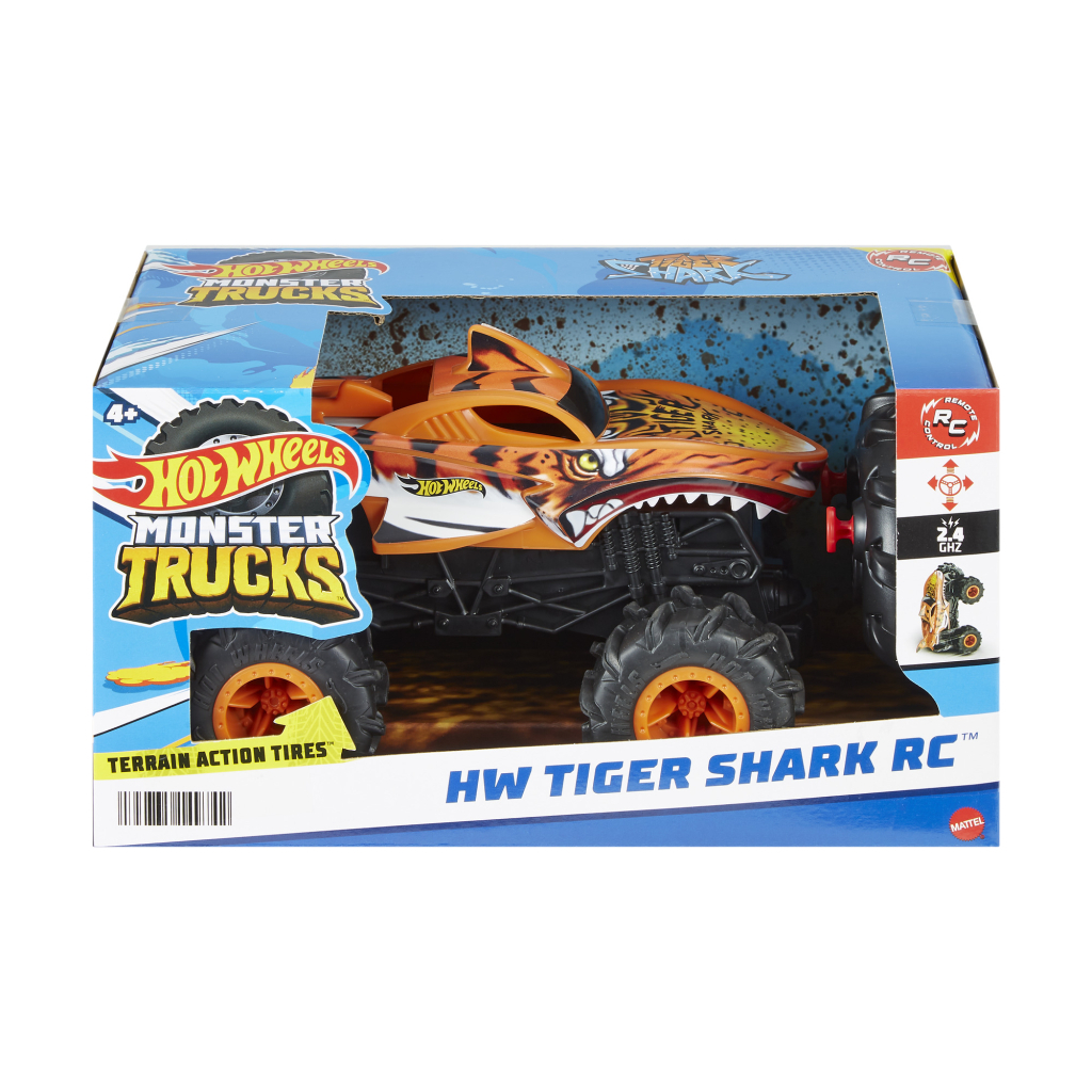 Радіокерована іграшка Hot Wheels Автомодель Monster Trucks Тигроакула 1:24 (HNV03) - изображение 3