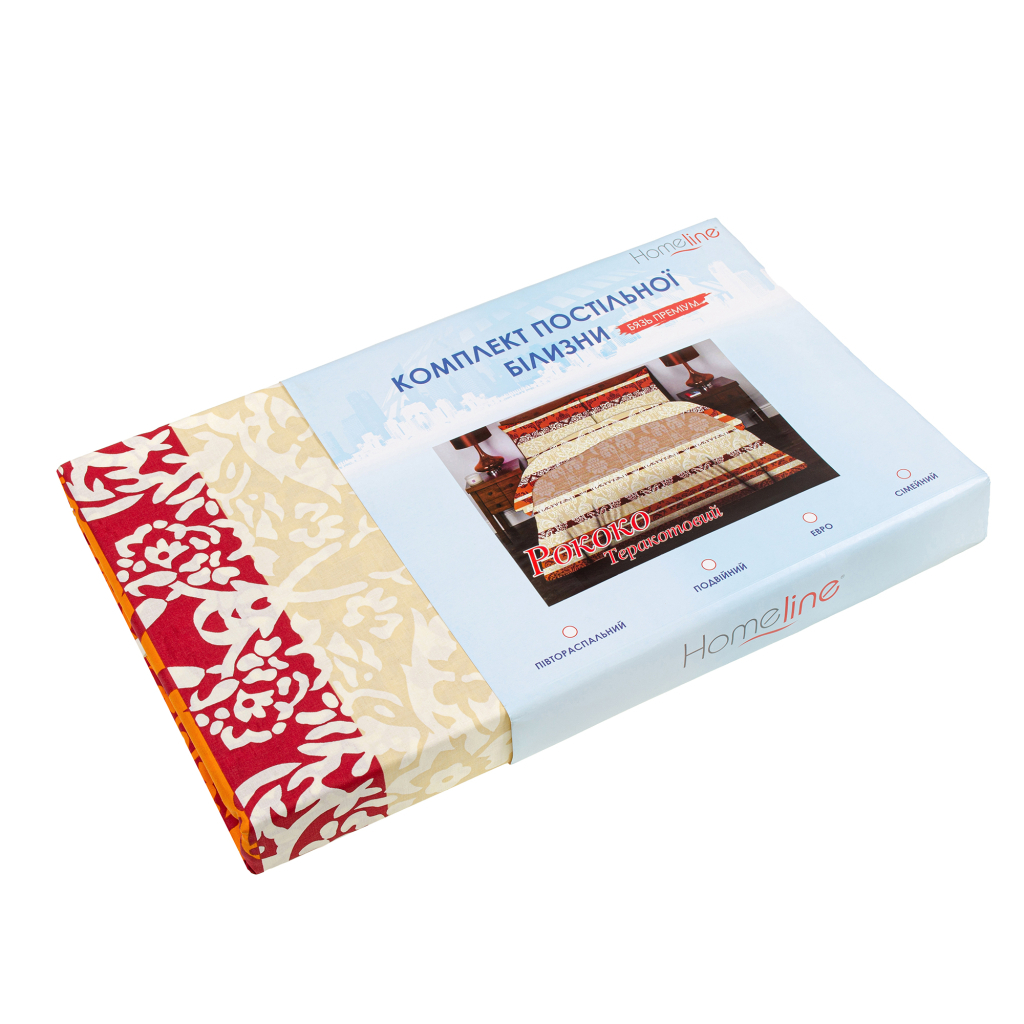 Постільна білизна Home Line Рококо теракотовий бязь полуторна (134697) - зображення 1