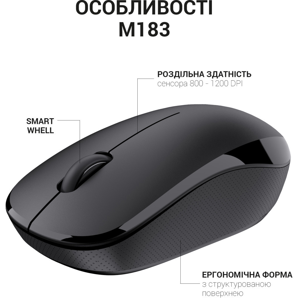 Мишка OfficePro M183 Wireless Black (M183) - зображення 5