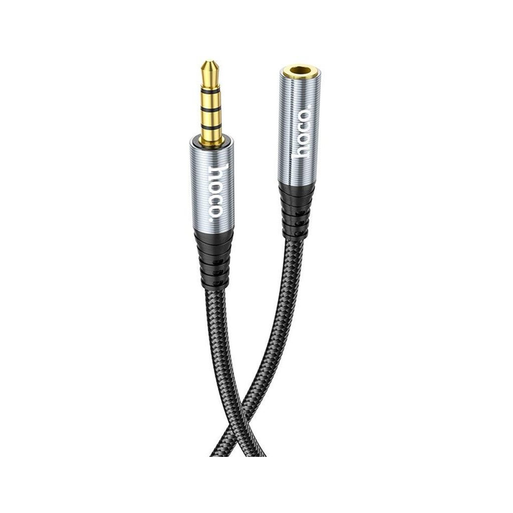 Кабель мультимедійний 3.5mm M to 3.5mm F 2.0m Gray HOCO (6931474762160) - зображення 5