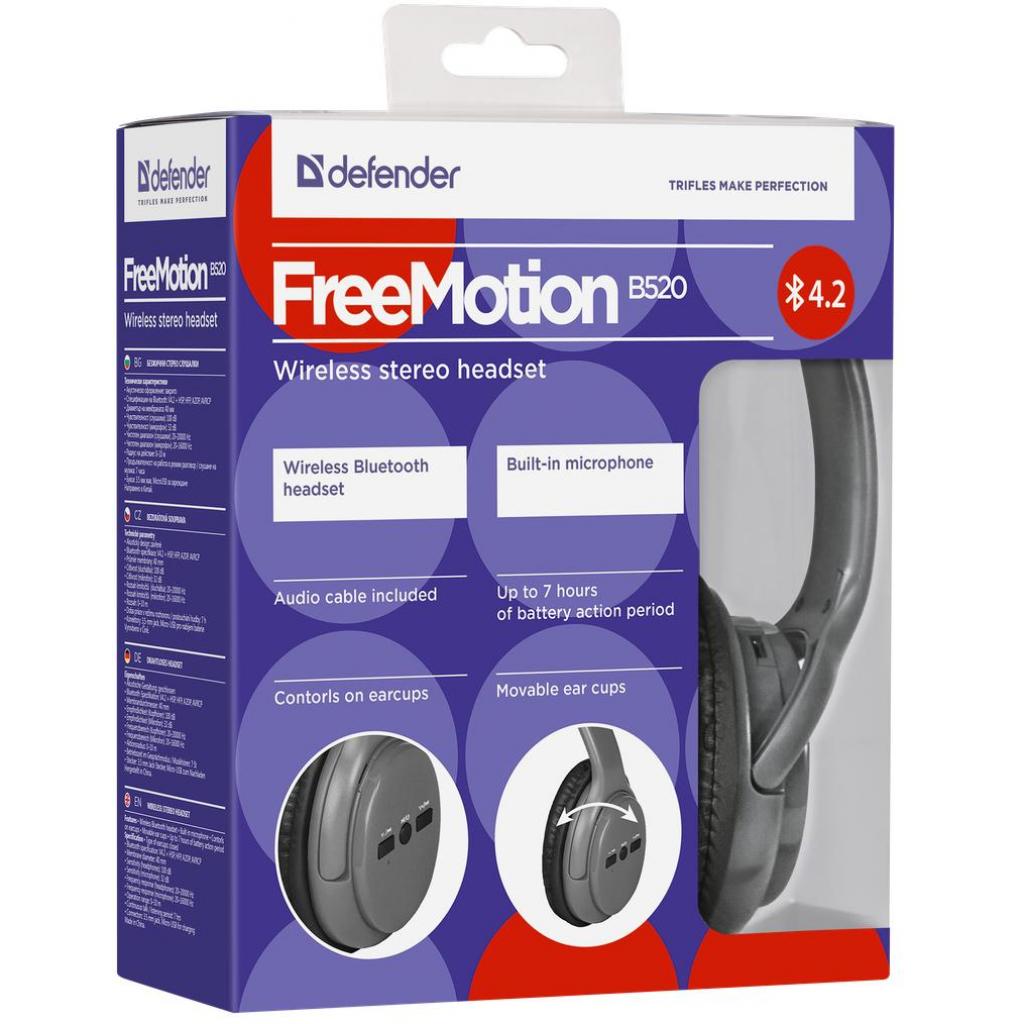 Навушники Defender FreeMotion B520 Bluetooth Grey (63520) - зображення 3