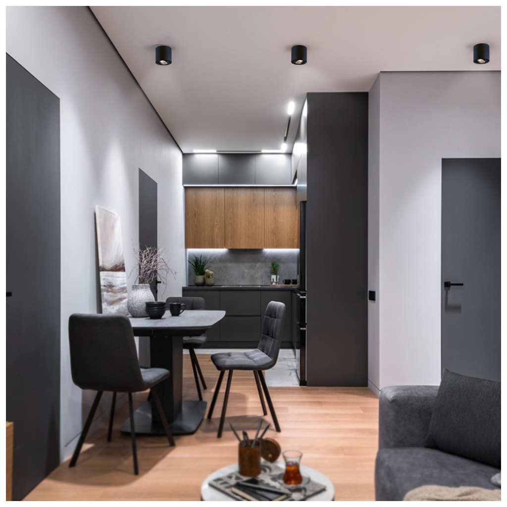 Світильник точковий Videx під лампу GU10 накладний Чорний (VL-SPF12A-B) - изображение 5