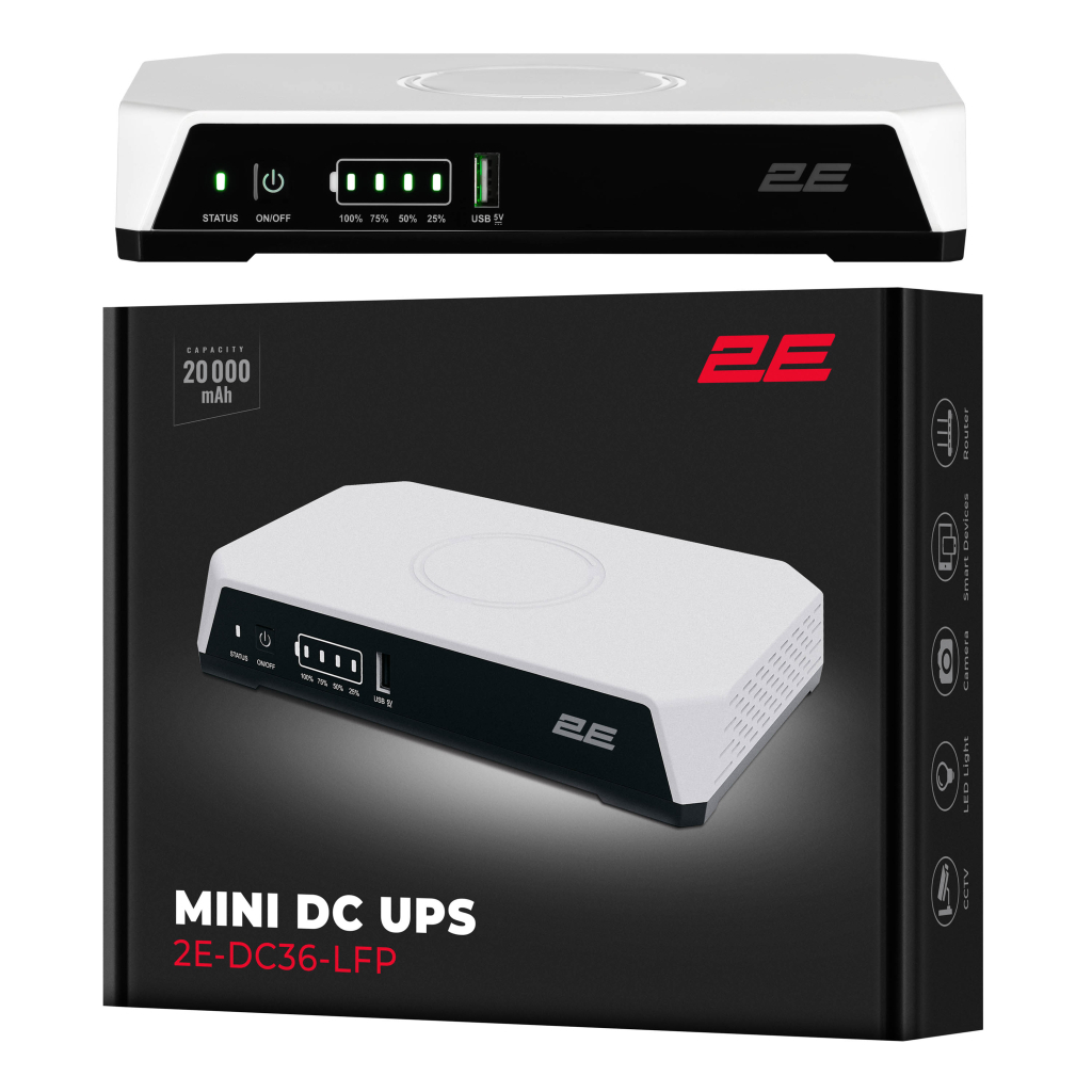 Пристрій безперебійного живлення 2E Mini DC 36Вт, LFP (2E-DC36-LFP) - зображення 9