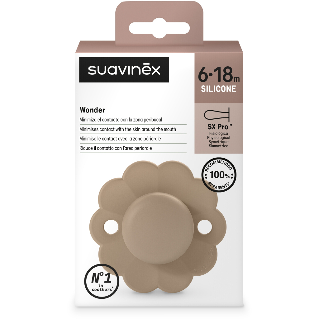 Пустушка Suavinex Wonder фізіологічна, 6-18 місяців, бежева (308384) - зображення 3