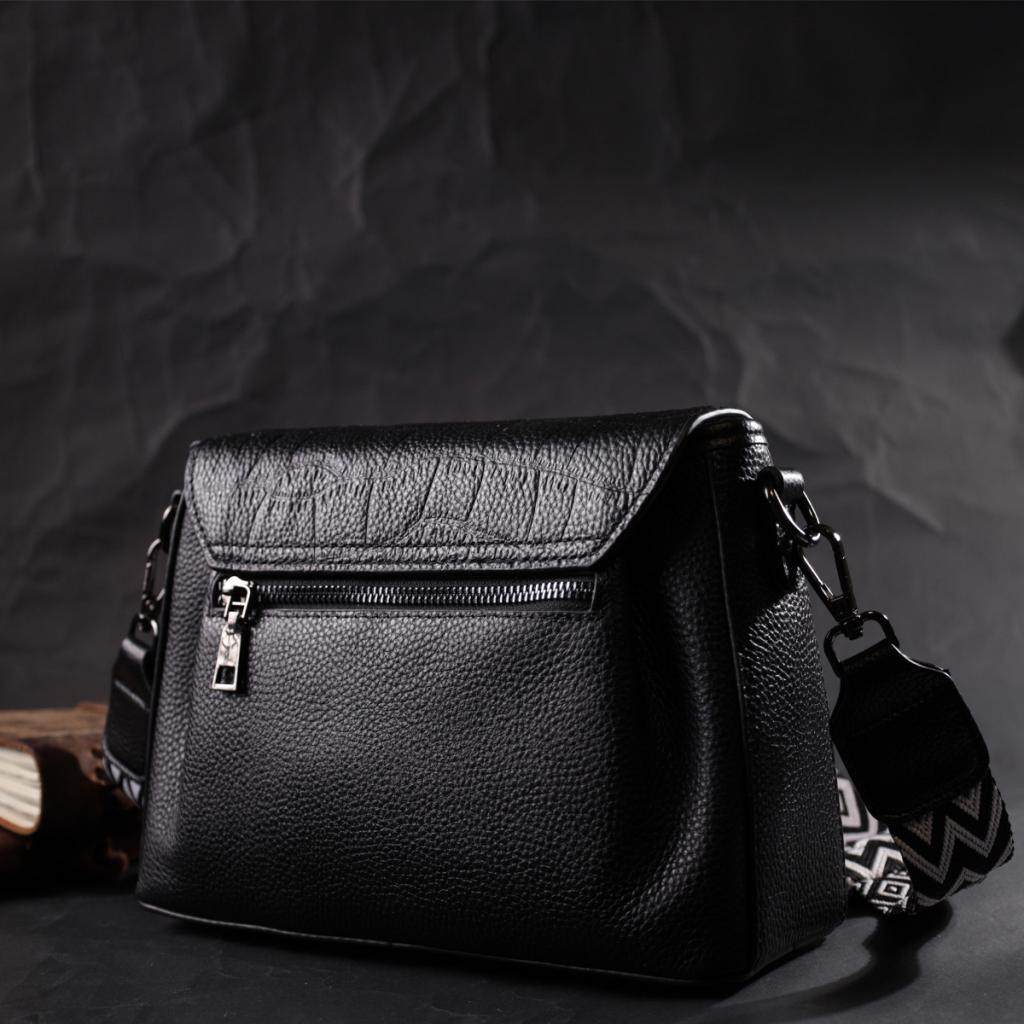 Сумка Vintage Жіноча з натуральної шкіри Чорна (22330) - зображення 9