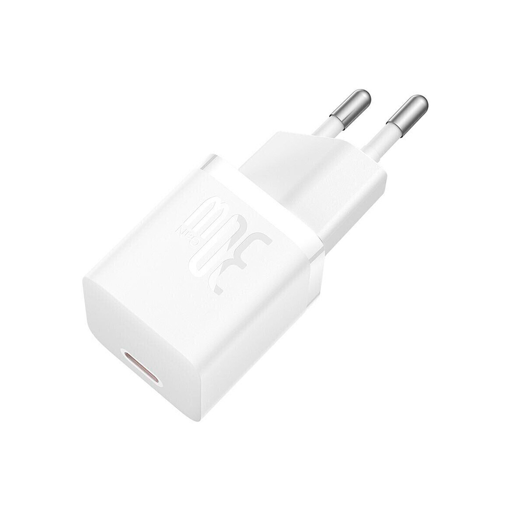 Зарядний пристрій Baseus GaN5 Fast Charger USB-C 30W + Cable 1.0m Type-C 100W white (P10110902213-00) - зображення 5