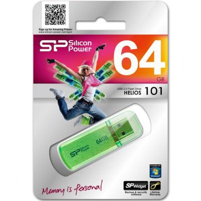 USB флеш накопичувач Silicon Power 64GB Helios 101 Green USB 2.0 (SP064GBUF2101V1N) - зображення 5