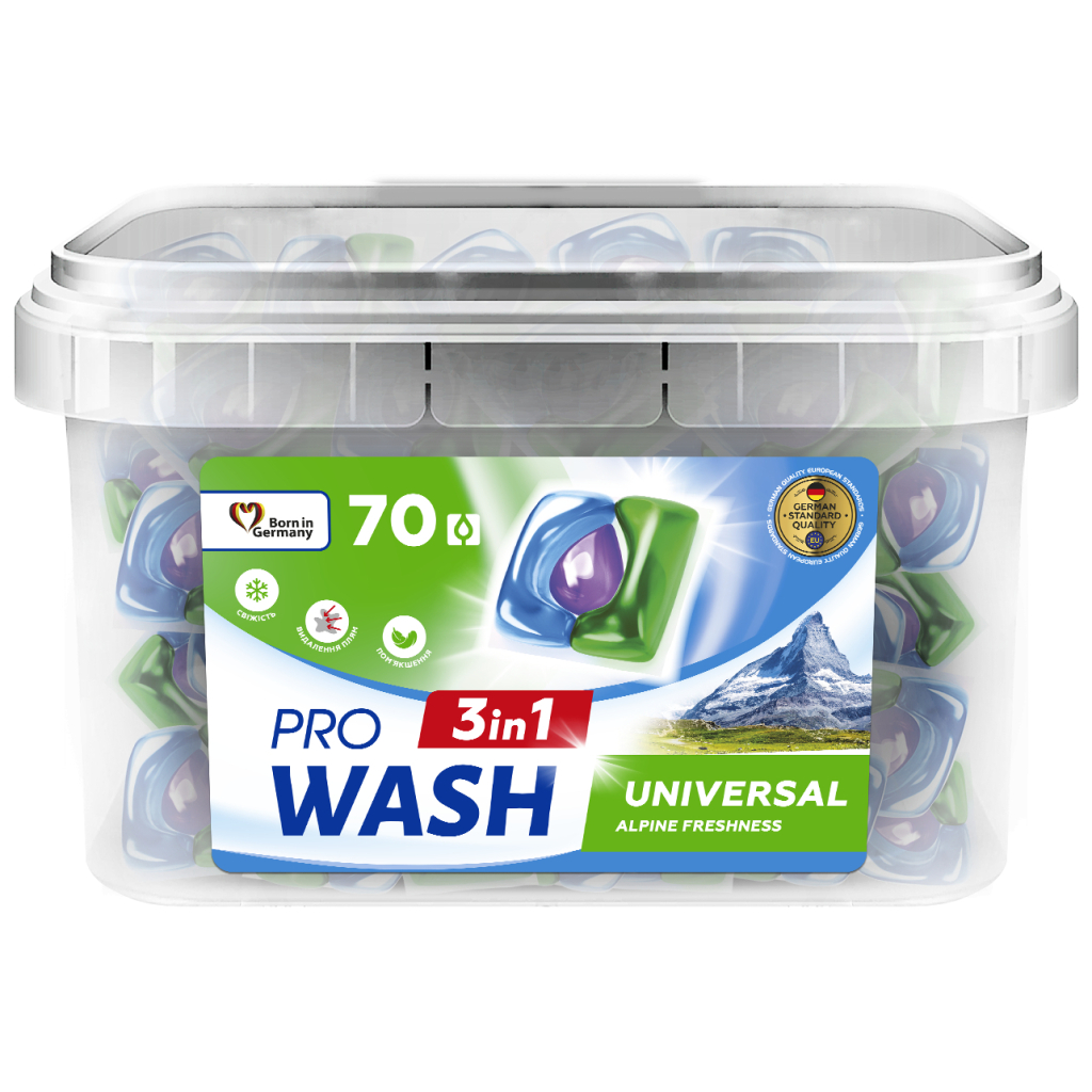 Капсули для прання Pro Wash Universal Альпійська свіжість 70 шт. (4823128004974) - зображення 1