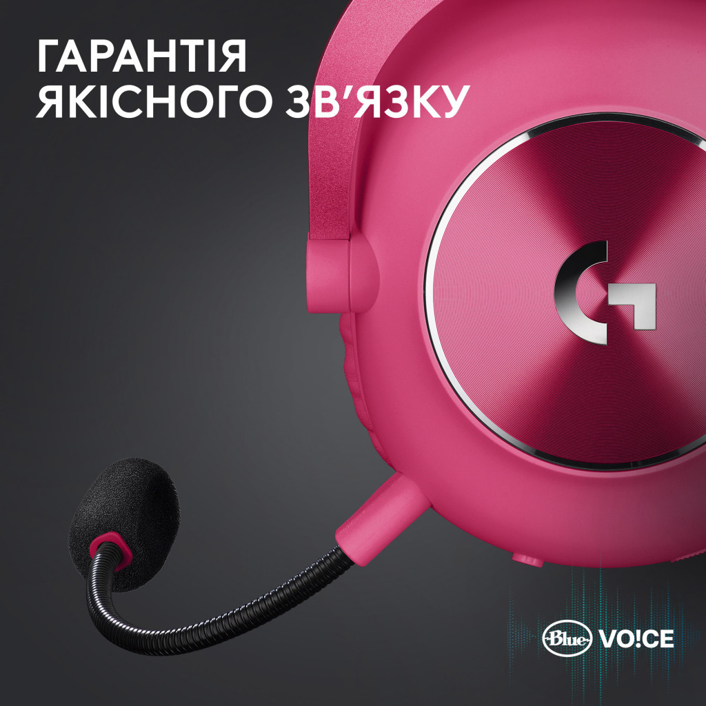 Навушники Logitech G Pro X 2 Lightspeed Wireless Magenta (981-001275) - зображення 9