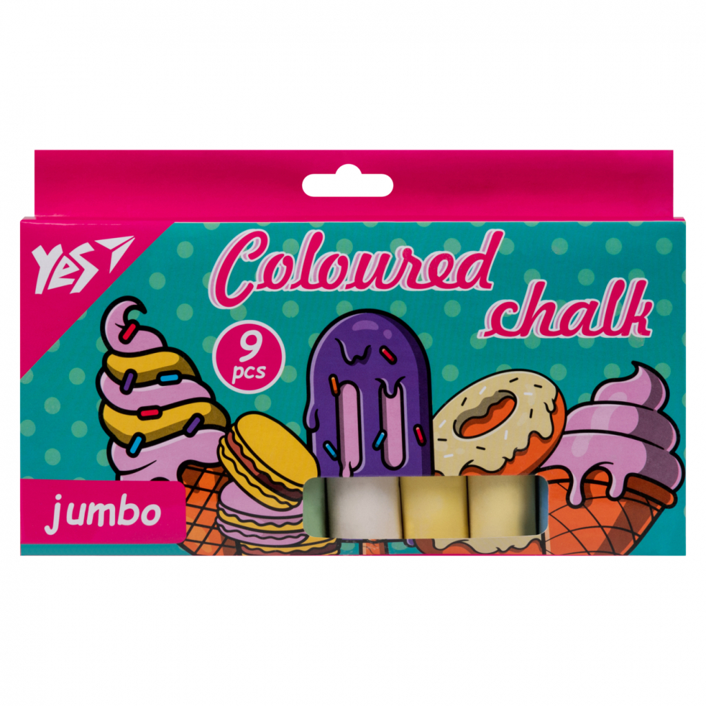 Крейда Yes кольорова Sweet Cream 9 шт JUMBO (400504) - изображение 1