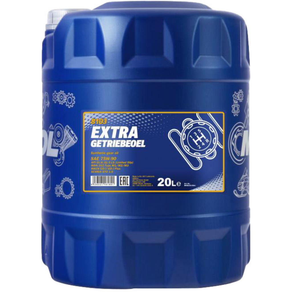 Трансмісійна олива Mannol EXTRA GETRIEBEOEL 20л 75W-90 (MN8103-20) - зображення 1