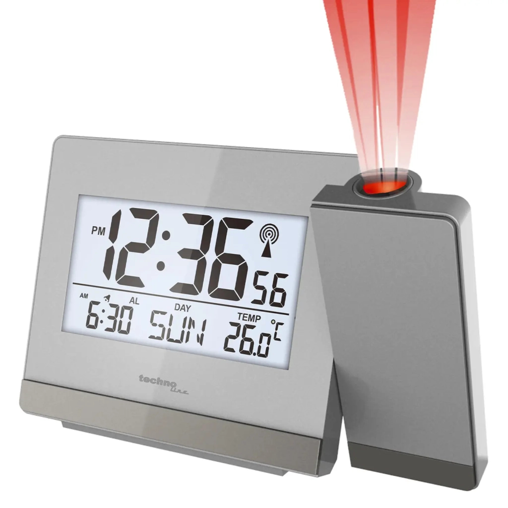 Настільний годинник Technoline WT538 проекційний Silver/Anthracite (DAS301198) - зображення 1