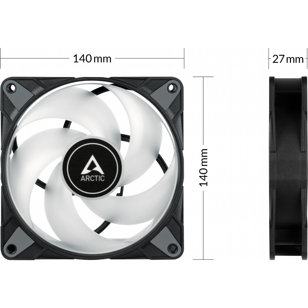 Кулер до корпусу Arctic P14 PWM PST A-RGB (ACFAN00239A) - зображення 6