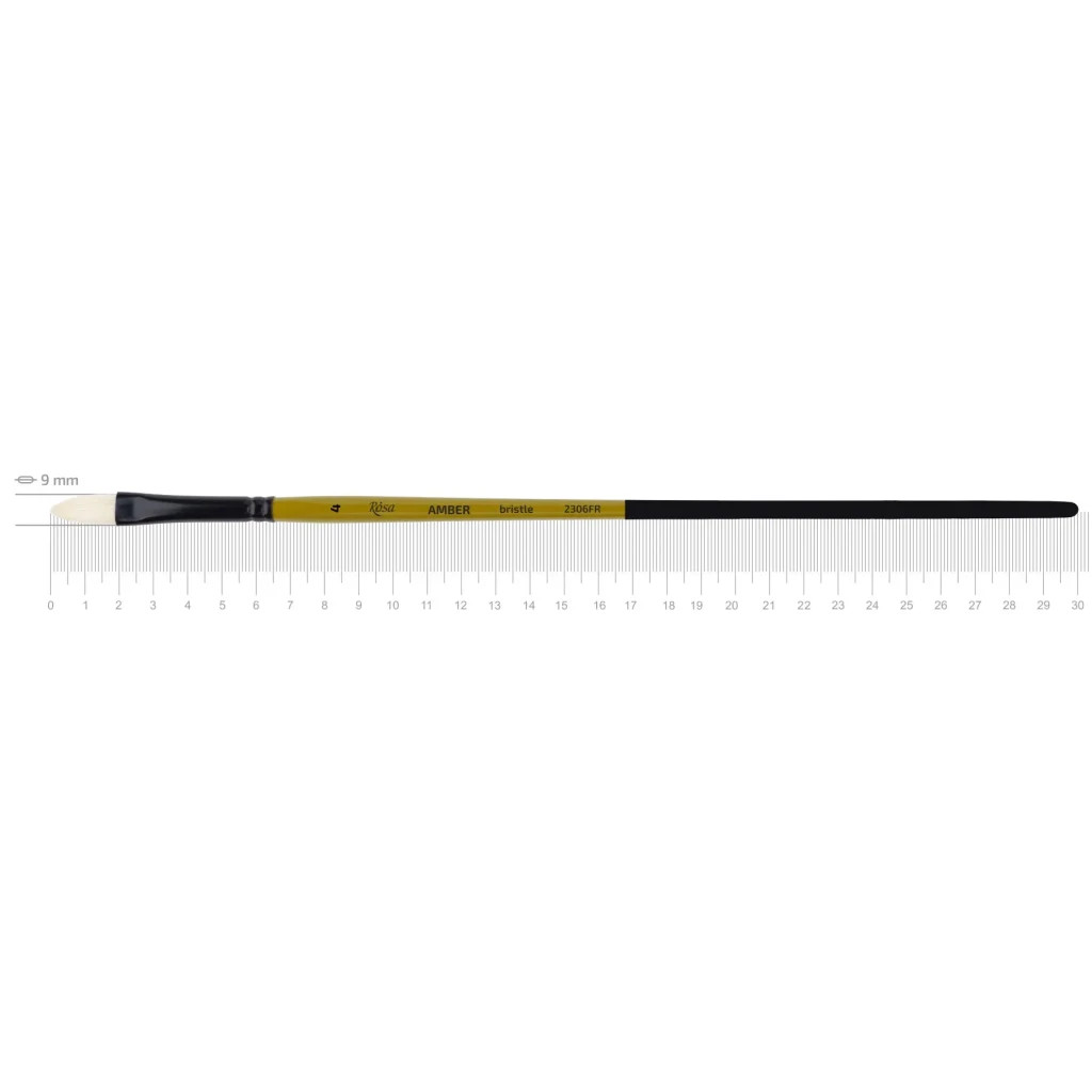 Пензлик для малювання Rosa Щетина овальна, AMBER 2306FR, №4 (4823098533443) - изображение 1
